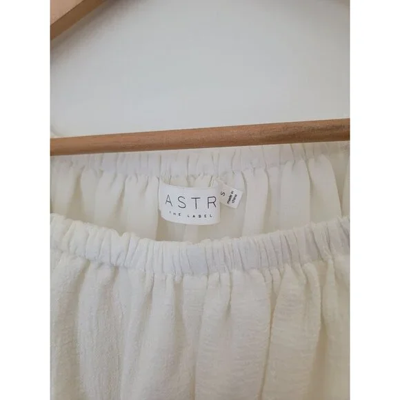 ASTR The Label Balboa Off-Shoulder White Peasant Top Blouse Women's Small - Picture 4 of 5
